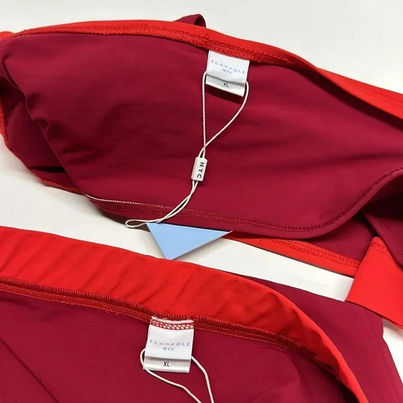 Flagpole NYC Swim Bikini Barley Top Swim Suit in Cherry Red New NWT XL - Picture 6 of 8